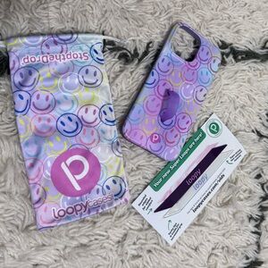 NEW Loopy IPhone 13 ProMax (6.7” Screen) Righty, 2 extra loops clear and plum.